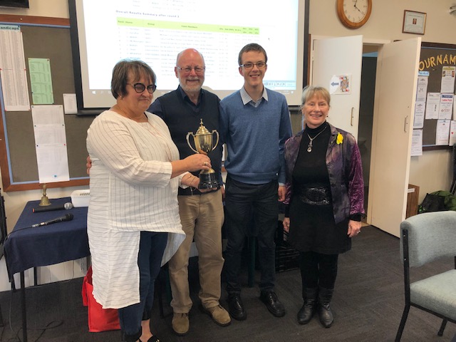 Junior Winners: From left Jill Rumney, Alastair Barnett, William Harlow and Lorrae Taylor from the Waikato Club